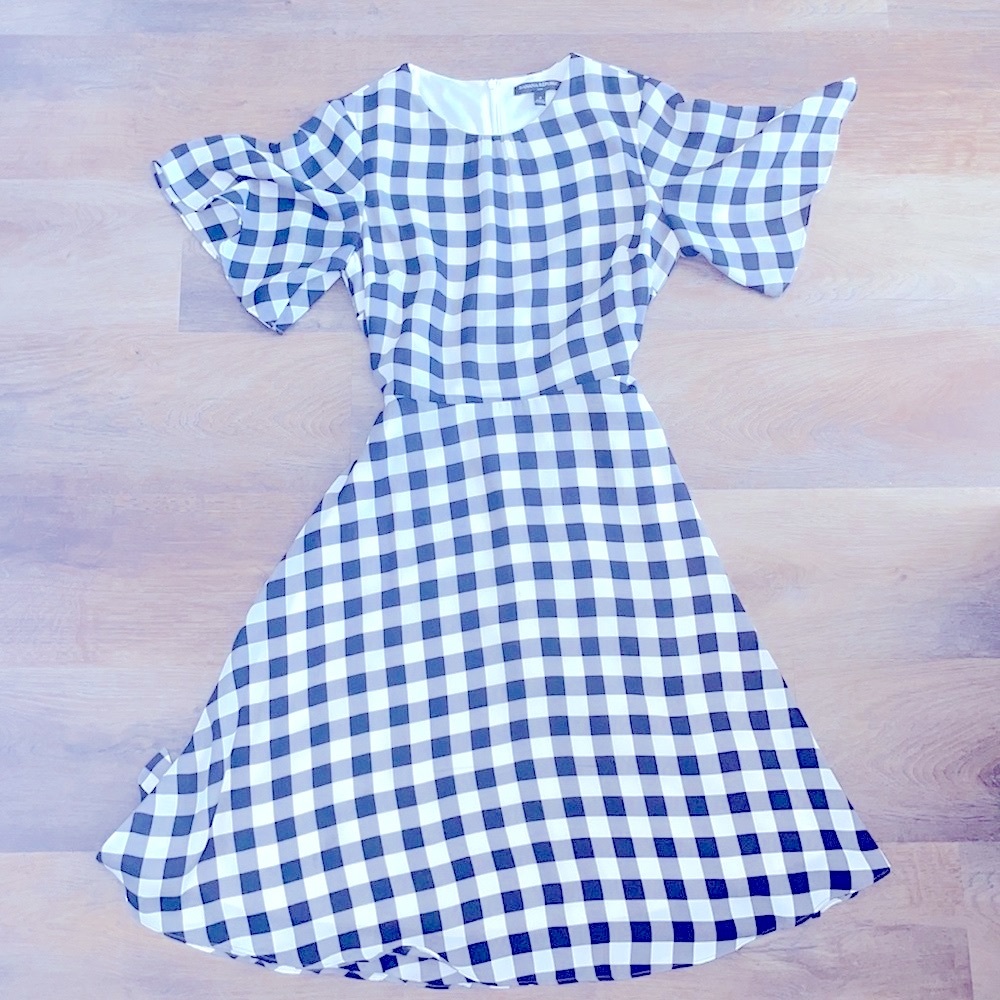 Banana Republic women’s dress black & white checkered ~4